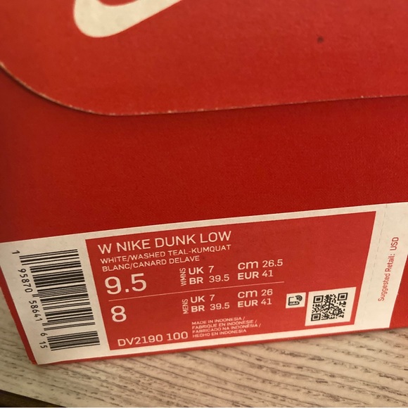 Nike Dunk Low ‘Teal Zeal’ Size 9.5W/8M (DV2190-100) *New In Hand* SHIPS FAST - Picture 7 of 7